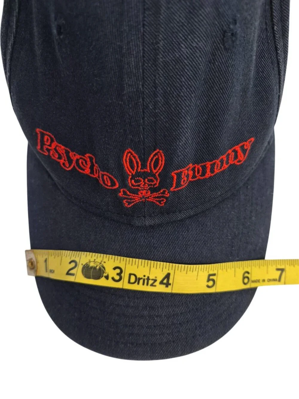 Psycho Bunny Navy Baseball Cap with Red Embroidered Logo OS